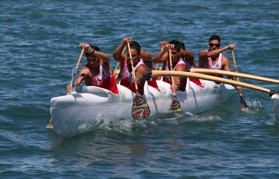 Job done! Team French Polynesia coming ashore after winning a gold medal in the Open V6 final. Silver was claimed by Wallis and Futuna and bronze by Fiji. DC Park, Honiara, 29 November 2023