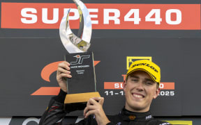 New Zealand driver Matt Payne wins the Jason Richards Trophy today at the 2025 ITM Taupō Super440, Event 02 of the Repco Supercars Championship, Taupō International Motorsport Park, Taupō, , New Zealand. 13 Apr, 2025.