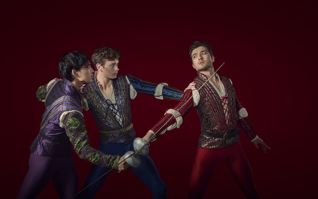 Three male dancers from the RNZB's production of Romeo & Juliet