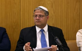 Israel's National Security Minister Itamar Ben-Gvir attends a party meeting at the Israeli parliament, the Knesset, in Jerusalem on June 3, 2024, amid the ongoing conflict between Israel and the Palestinian Hamas militant group.