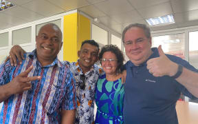 Far left - the Fiji Times editor in chief Fred Wesley