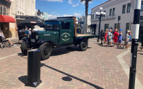 The main streets of Napier were lined with old-fashioned cars at the weekend, as locals and visitors enjoyed the scaled back Art Deco festival - February 2022.