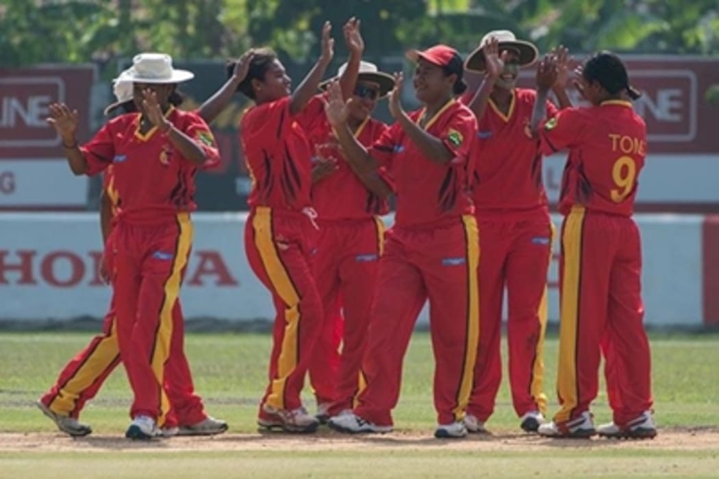 PNG take on Scotland at the Women's Cricket World Cup Qualifier.
