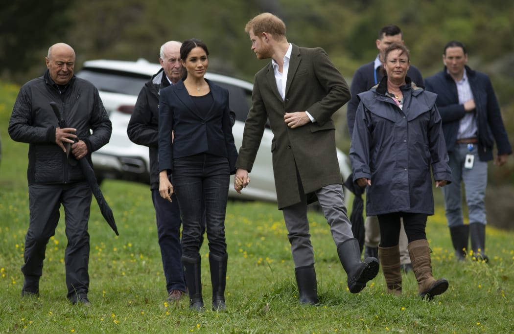 - POOL PHOTO - The Duke and Duchess of Sussex arrive to unveil a plaque after dedicating 20 hectares of native bush to the Queen's Commonwealth Canopy project at The North Shore Riding Club, Auckland New Zealand. 30 October 2018 Photograph by Greg Bowker New Zealand Herald