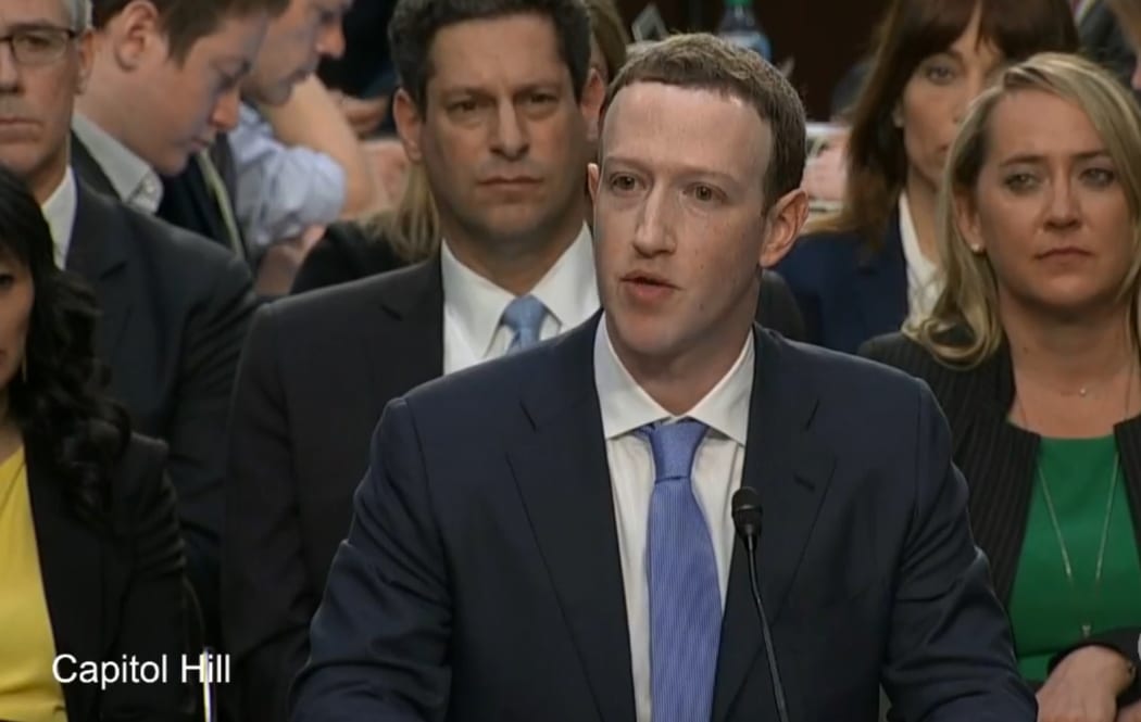 Mark Zuckerberg gives testimony before Congress.