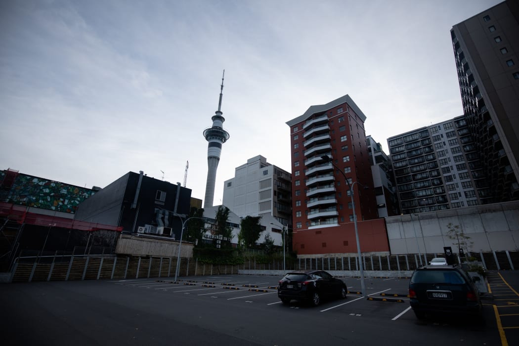 Auckland central on the morning of 26 March, on the first day of the nationwide Covid-19 lockdown.