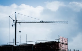 Crane atop some construction in the Auckland suburb of Mt Eden
