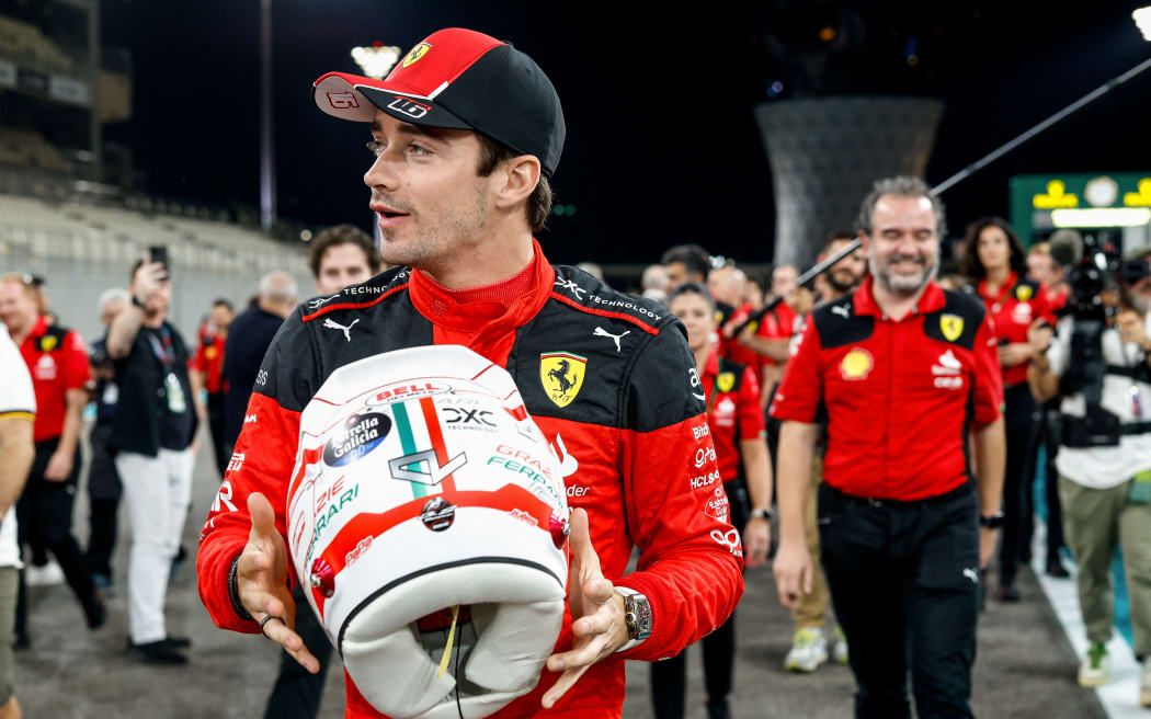 LECLERC Charles (mco), Scuderia Ferrari SF-23, portrait during the 2023 Formula 1 Etihad Airways Abu Dhabi Grand Prix, 22th round of the 2023 Formula One World Championship from November 24 to 26, 2023 on the Yas Marina Circuit, in Abu Dhabi - Photo Florent Gooden / DPPI (Photo by FLORENT GOODEN / Florent Gooden / DPPI via AFP)