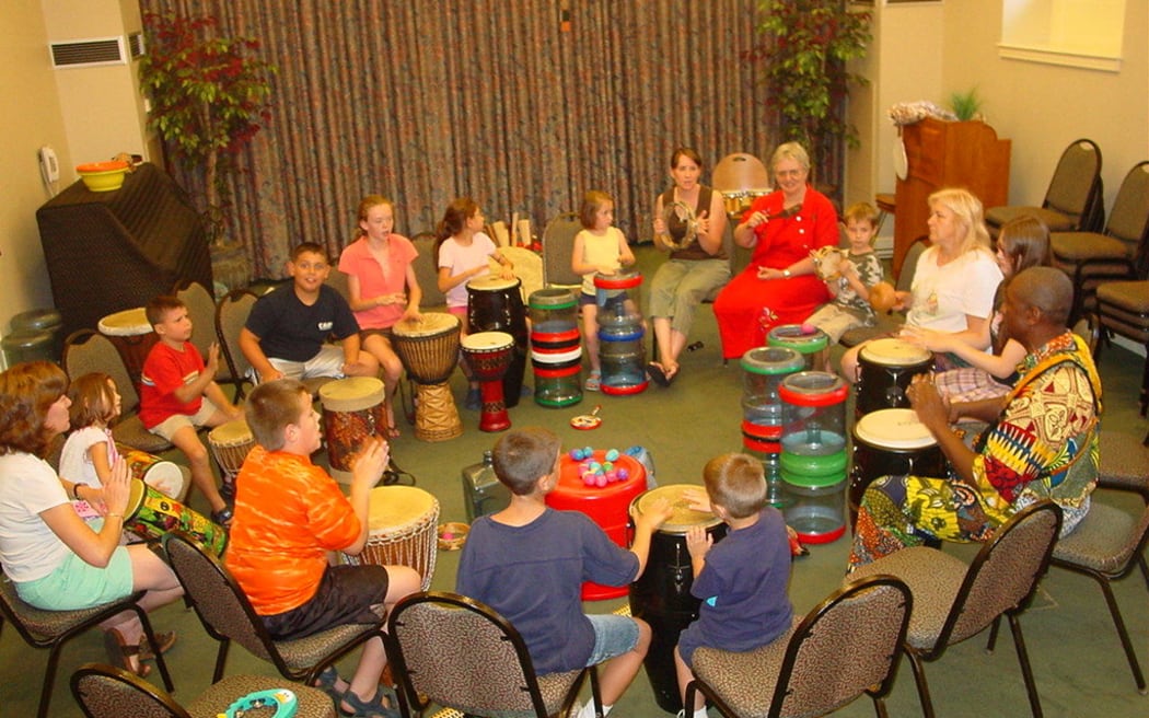 A drum circle