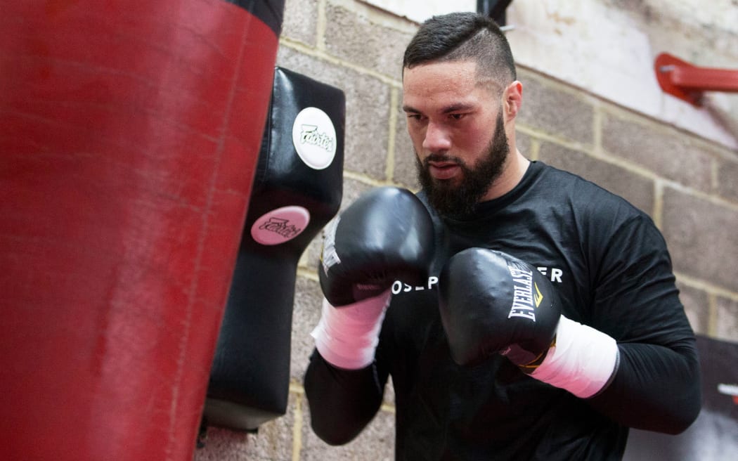 Joseph Parker training in London.