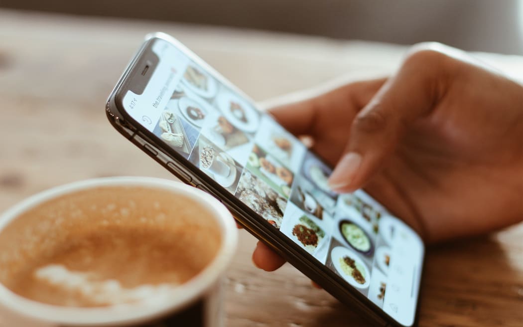 social media on mobile phone
