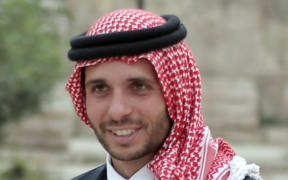Jordan's Prince Hamzah Bin Al-Hussein attends a press event in Amman where Prince Ali announced his bid to succeed FIFA president Joseph Blatter on September 9, 2015.