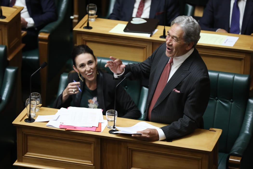 Jacinda Ardern and Winston Peters in the House