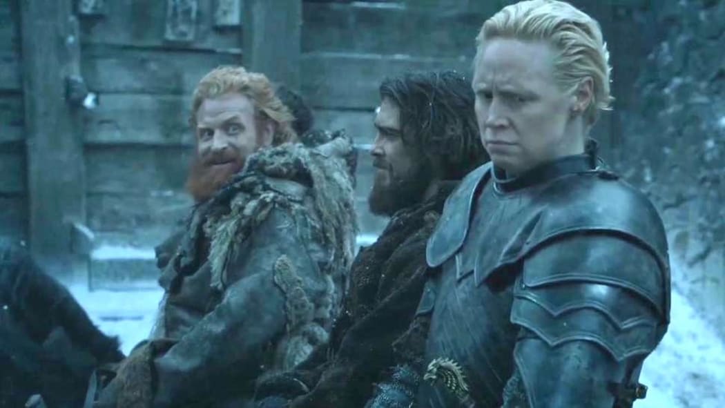 Tormund shoots Brienne a hot glance.