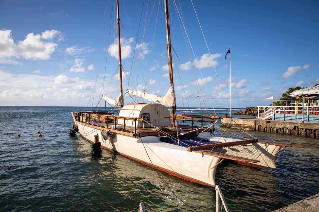 The vaka, Marumaru Atua, sits ready, waiting for the great and important voyage ahead.
