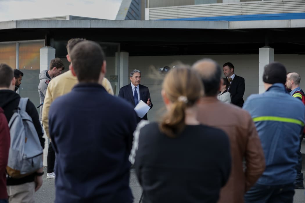 NZ First leader Winston Peters visits Tiwai Point while campaigning on 9 September 2020.