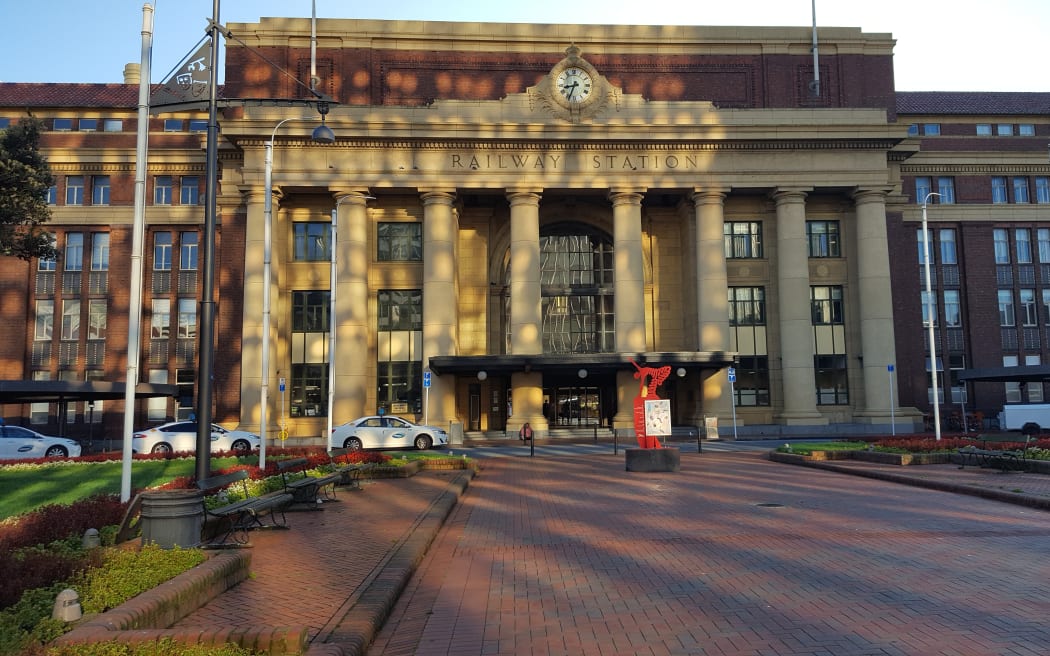 Wellington Railway Station 8.30am on 28 April on the first day of level 3.