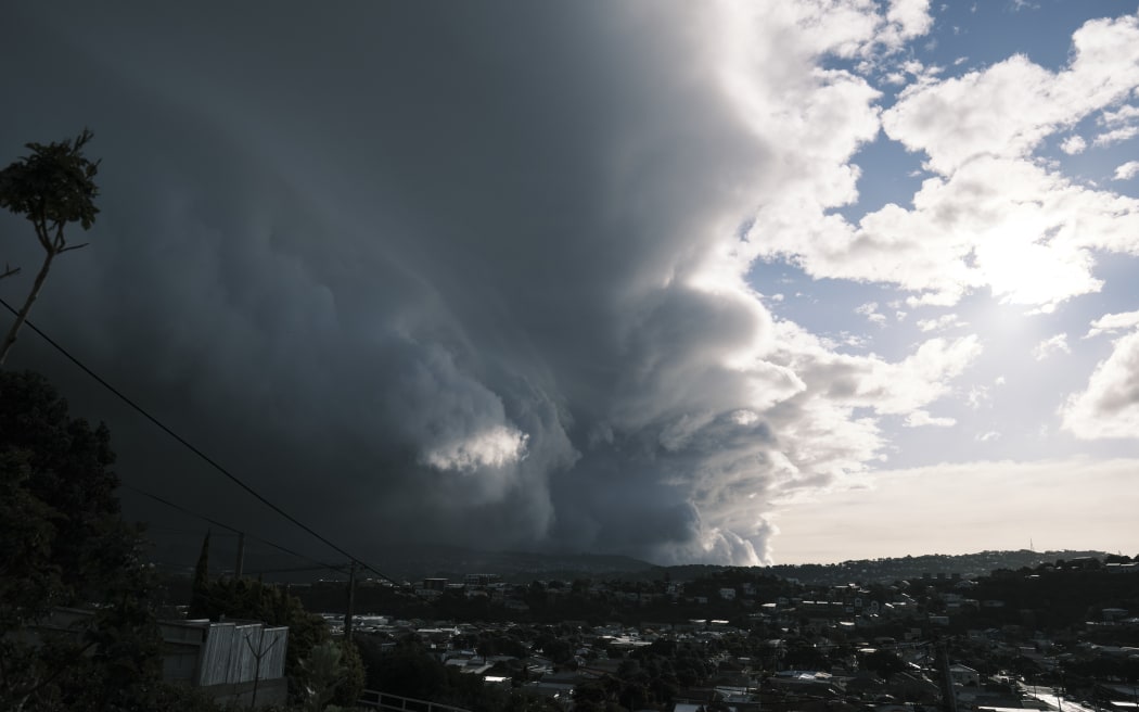 Storm clouds roll into Wellington on 12 August, 2024.
