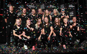 Football Ferns pose for the Rio team photo at Avondale College in Auckland. Tuesday 5 July 2016. © Copyright photo: Andrew Cornaga / www.photosport.nz