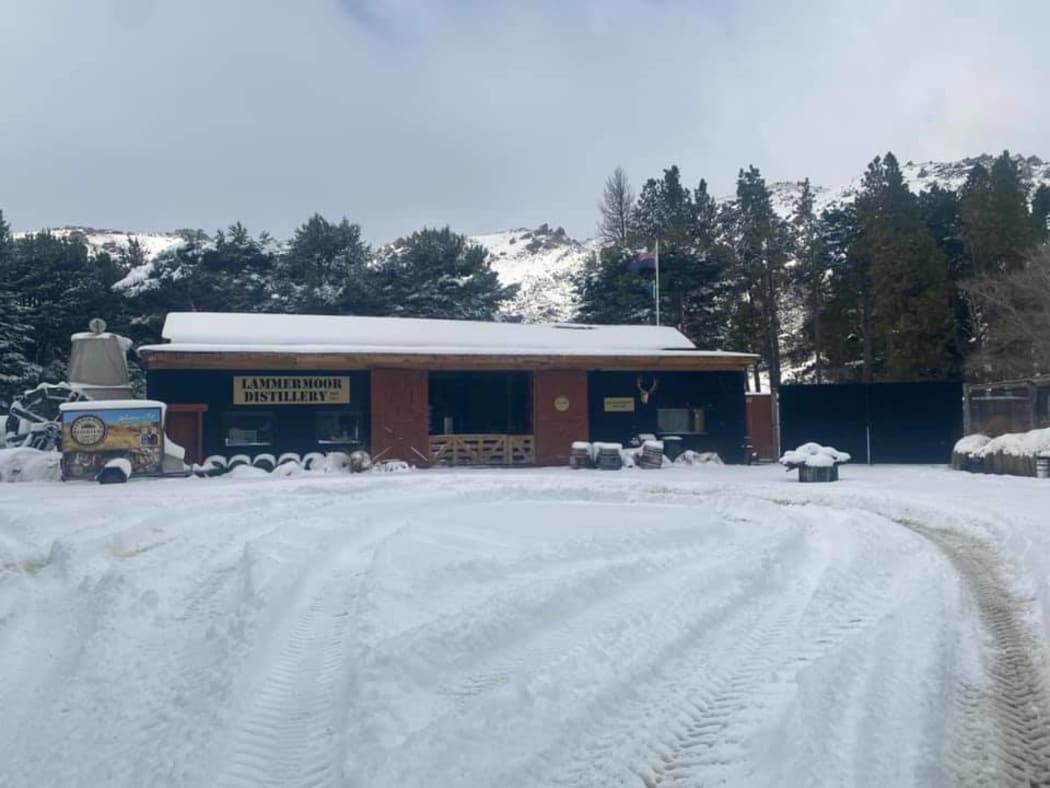 Snow covering Lammermoor Distillery with today's antarctic blast.
