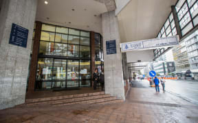 Outside the Auckland District Court on Albert Street.