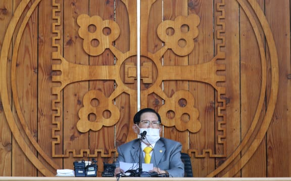 Lee Man-hee, leader of the Shincheonji Church of Jesus, speaks during a press conference at a facility of the church in Gapyeong on March 2, 2020.