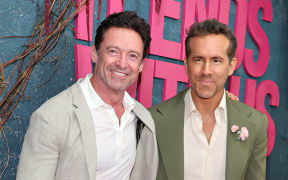(L-R) Ryan Reynolds and Hugh Jackman attend the "It Ends With Us" New York Premiere at AMC Lincoln Square Theater on August 06, 2024 in New York City.