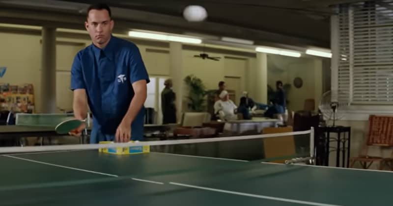 Tom Hanks in Forest Gump.