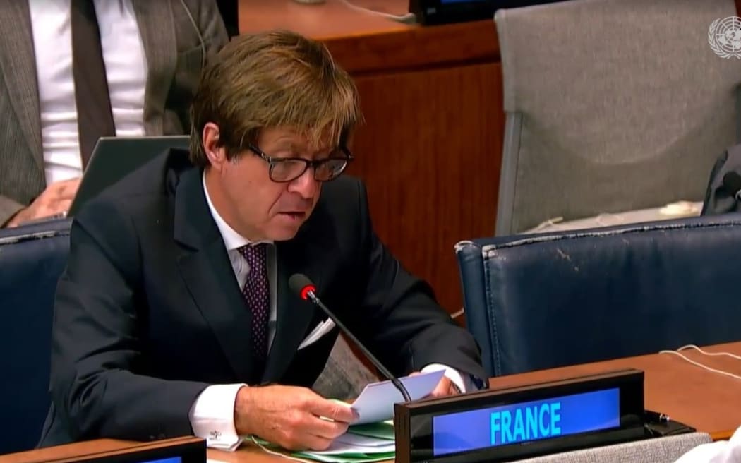 French permanent representative to the UN NICOLAS DE RIVIÈRE speaks at UN FOURTH COMMITTEE OF THE UNITED NATIONS GENERAL ASSEMBLY – PHOTO screen capture UN web TV