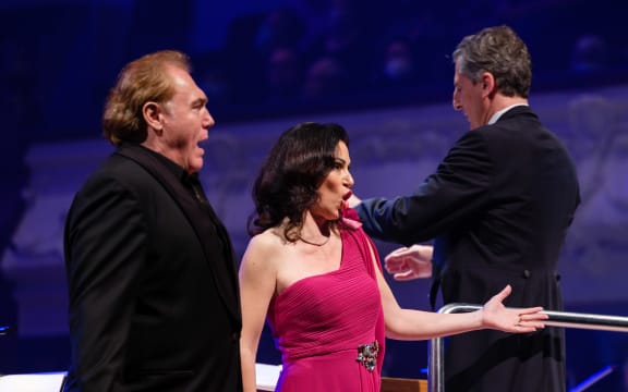 Tenor Gustavo Porta, soprano Erika Grimaldi, and conductor Giordano Bellincampi