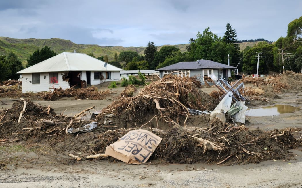 The carnage caused by Cyclone Gabrielle in Esk Valley.