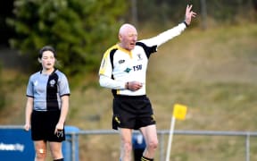 Rex Ward, who is still refereeing rugby matches in his 80's