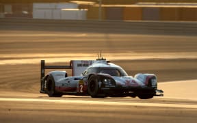 Brendon Hartley (NZL) Earl Bamber (NZL)  Timo Bernhard (GER) racing for Porsche in Bahrain WEC in 2017.