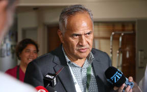 Tukoroirangi Morgan at the Iwi Chairs Forum at Waitangi, ahead of Waitangi Day celebrations 2023.
