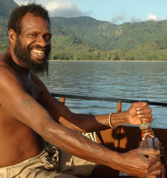 Off Vanuatu's southern island of Pentecost, Molbos Watas, the chief of the Porroro tribe.