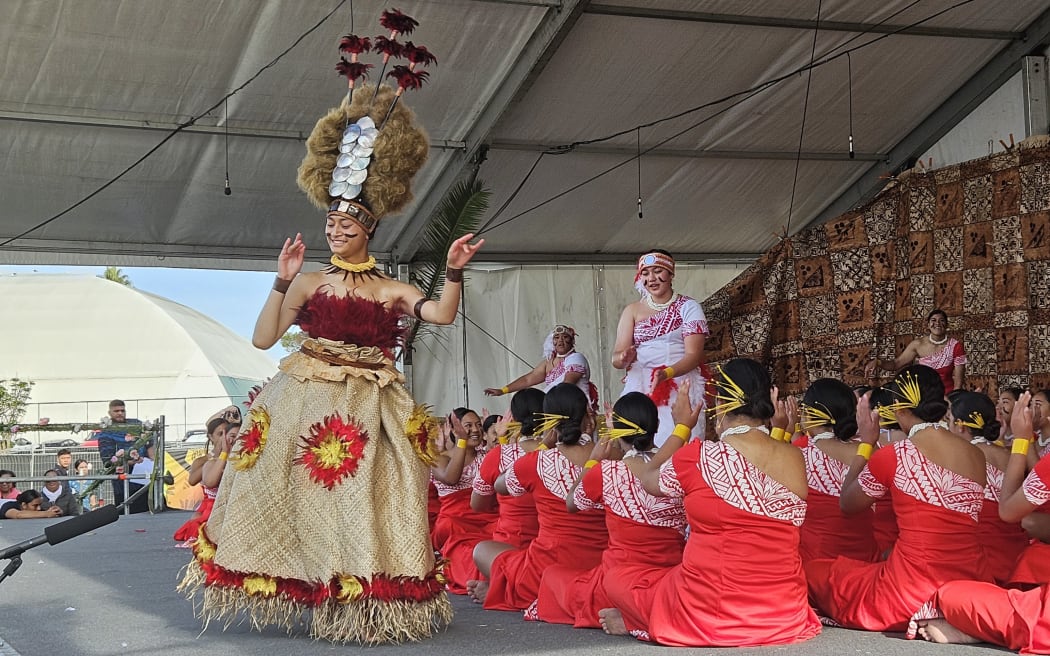 Samoan performers at Auckland Polyfest 2024.