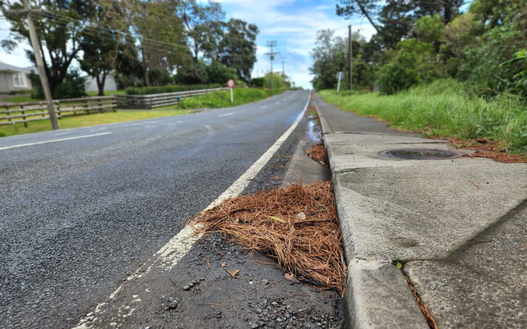 Blocked drains were found among debris on Motutara Road.
