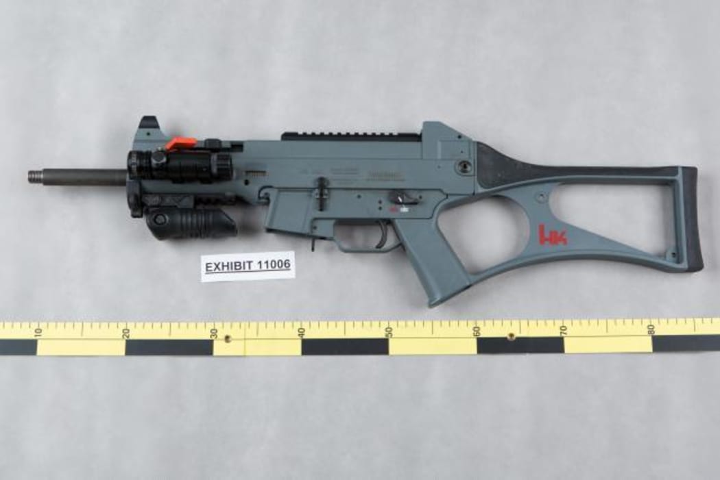 A gun seized by police after an operation in Auckland in July 2015.