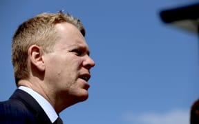 Chris Hipkins speaks to media on 18 September 2023.
