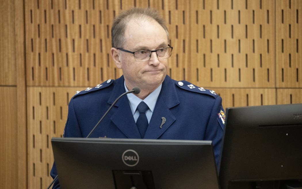 An inquest into the March 15th Terror attack is into its second day in the Christchurch District Court. Pictured: Inspector Ian Harris from the New Zealand Police. 25 October 2023 New Zealand Herald Photograph by George Heard