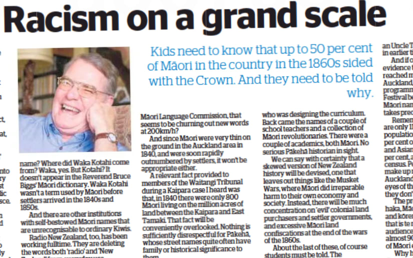The Michael Bassett article in the Northern Advocate on Tuesday.