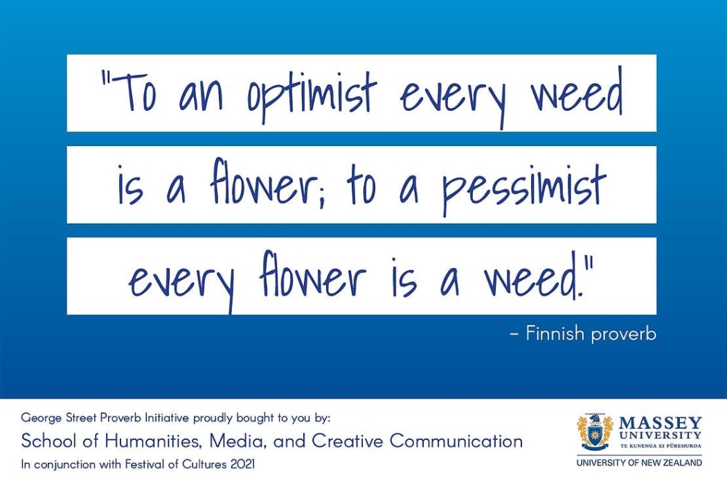 One of the proverbs on display during the Festival of Cultures