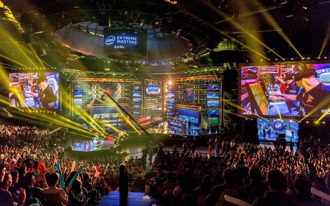 Professional video gamers compete in huge events across the world, like this one in Poland.