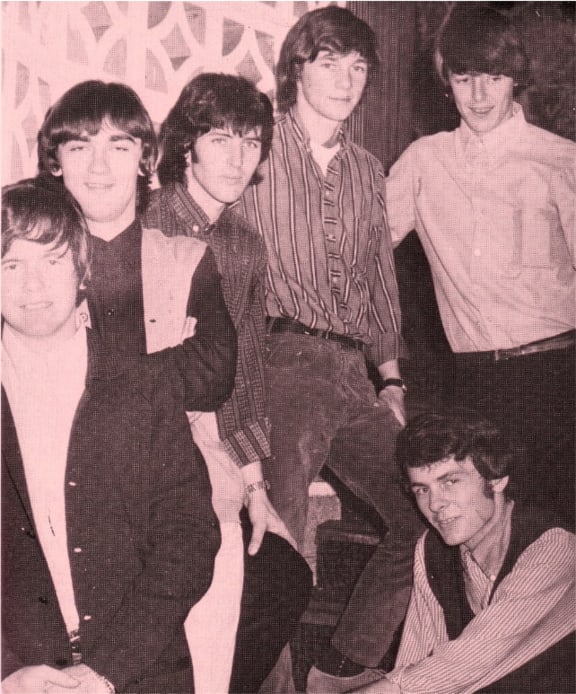 The Pleazers (circa 1965) From left Dennis Gilmore, Ron Peel, Peter Newing, Shane Hales, Billy London and Bruce 'Phantom' Robinson (seated).