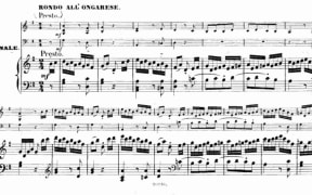 Part of score of Haydn's 'Gypsy' Trio