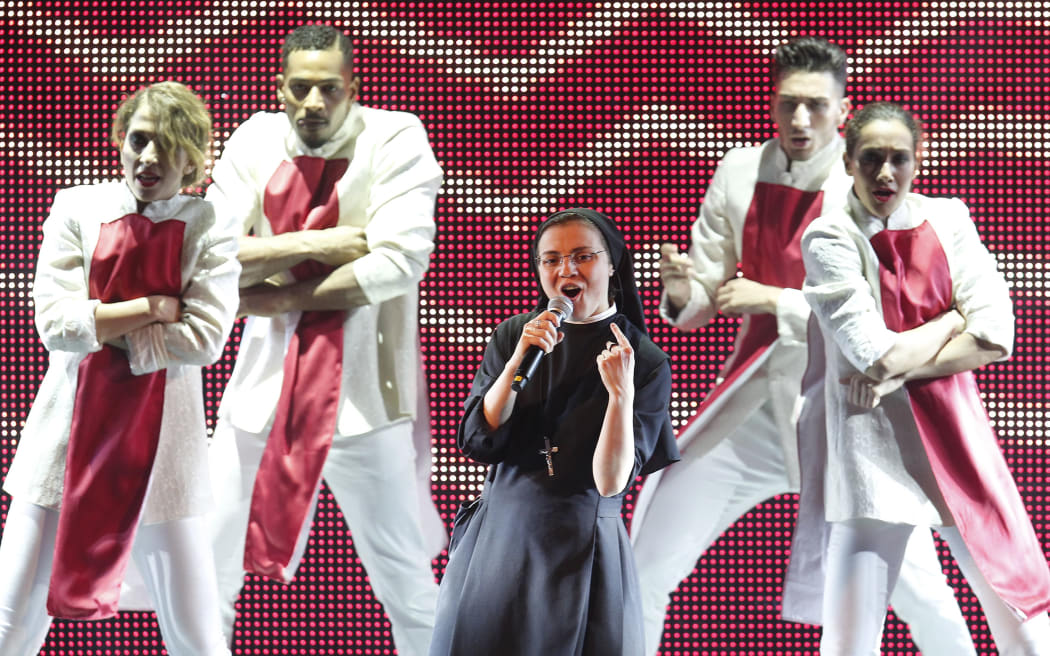 Sister Cristina Scuccia performing in Thursday's final.