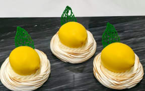 A dessert made by Noel Remacle with his secret meringue recipe.
