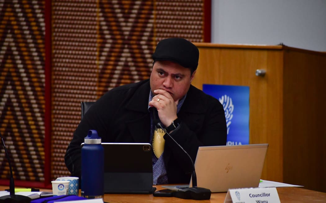 Rotorua Lakes Councillor Rawiri Waru at a June 2025 meeting. Photo / Laura Smith