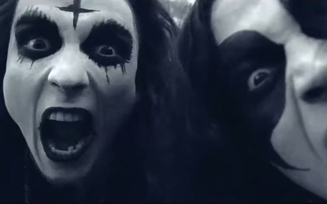 Deathgasm characters Brodie (Milo Cawthorne) and Zakk (James Blake)