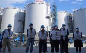 Inspection by the IAEA officials for the Second Review of the Safety Aspects of ALPS Treated Water at the K4 tank area.